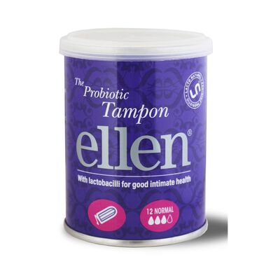 Tampones Ellen con probióticos, tamaño regular, 12 unidades.