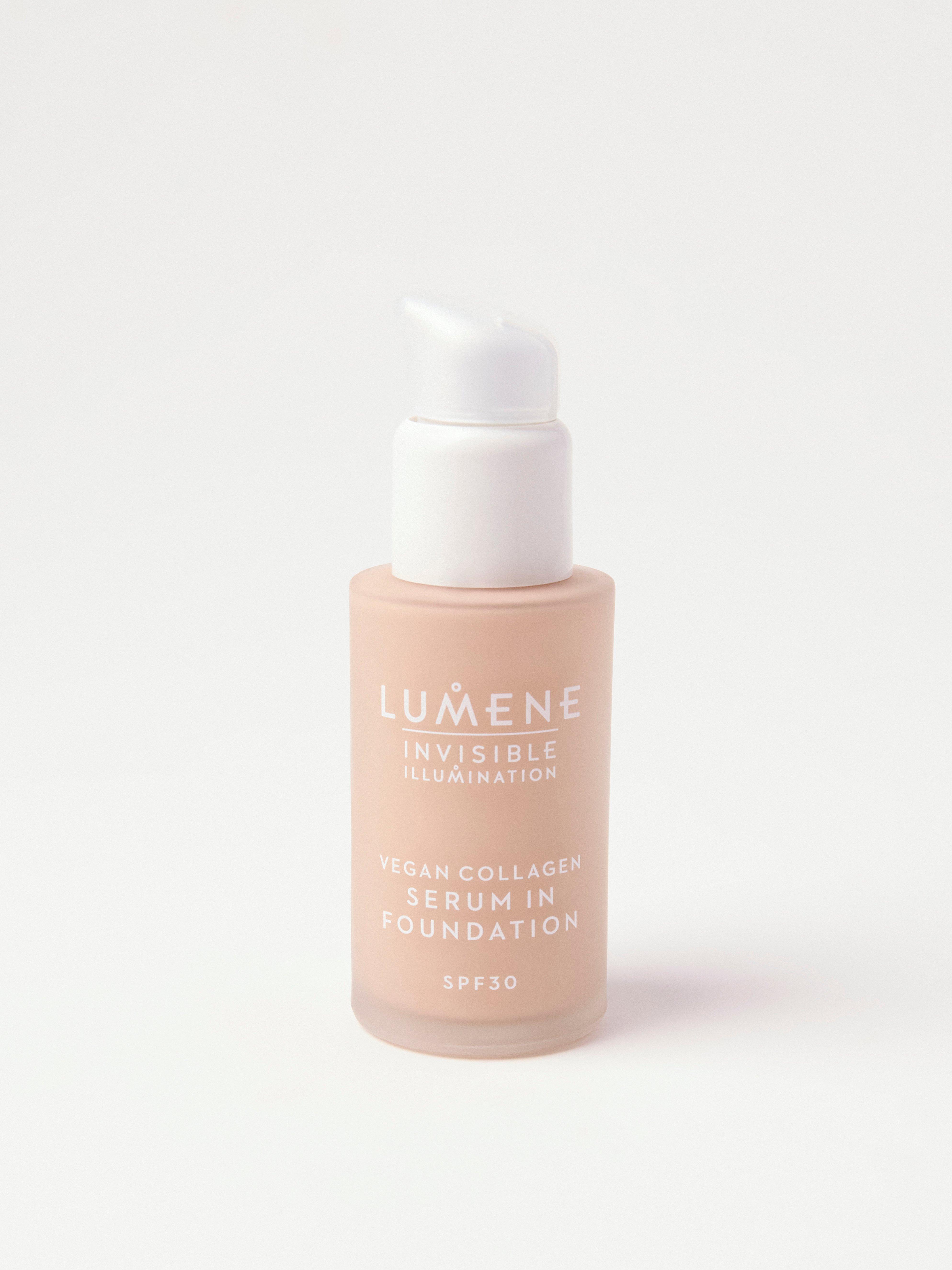 Ser vegan cu colagen Lumene Invisible Illumination, fond de ten cu SPF30 2