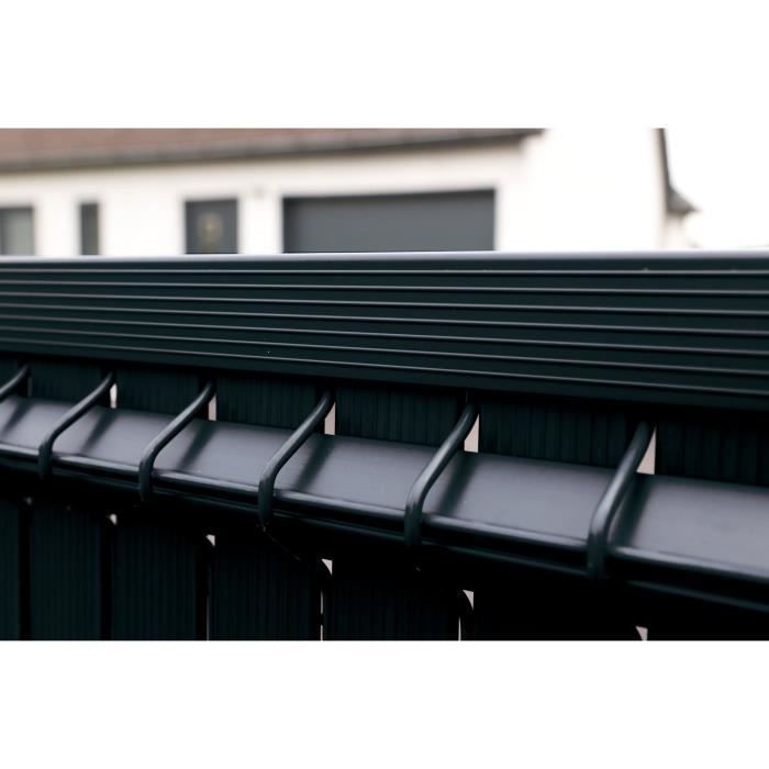 Sichtschutz-Lamellenset – NATURE – Für starre Zaunelemente – Lichtdurchlässigkeit 4/5 – 1,225 x 2,50 m – Schwarz