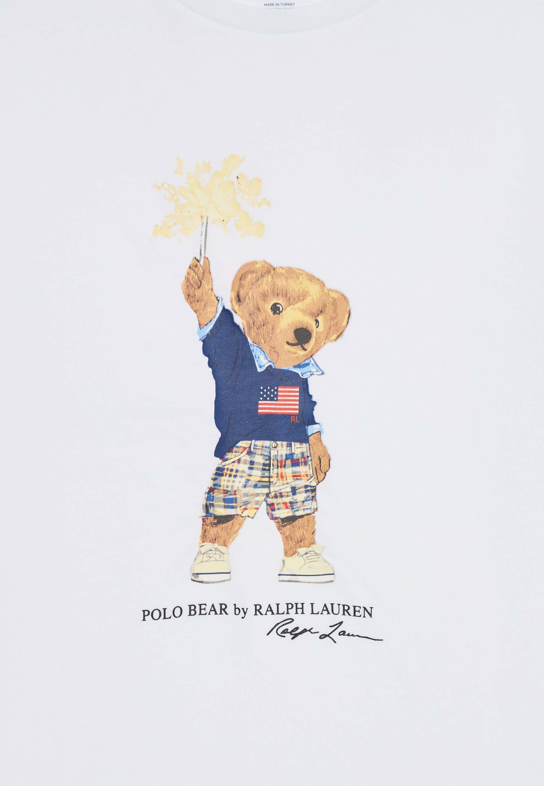 Polo Ralph Lauren T-shirt van katoenjersey met polobeerprint - wit