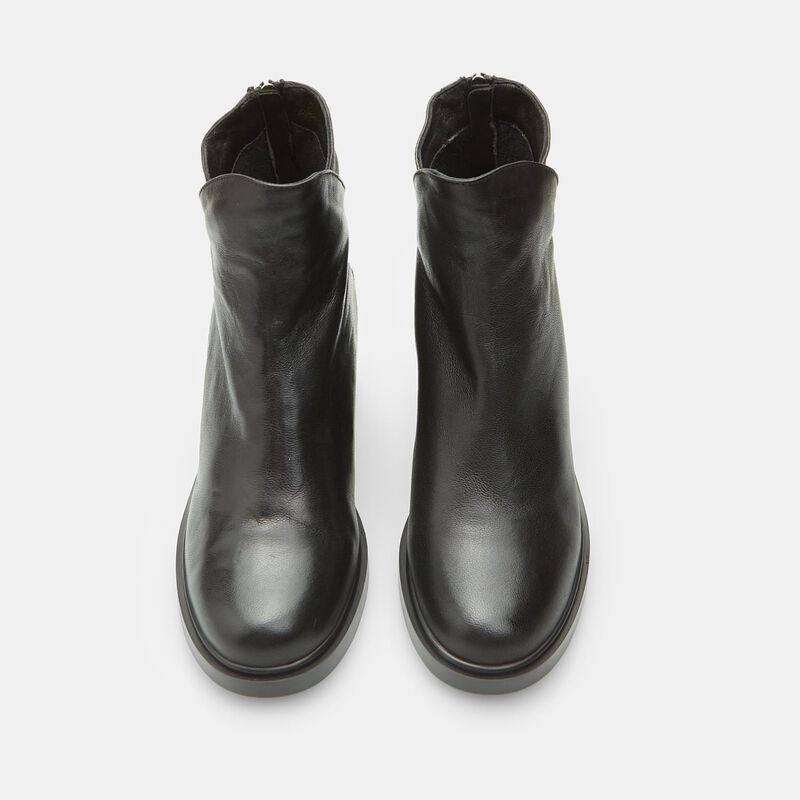 BATA damskie skórzane botki na obcasie