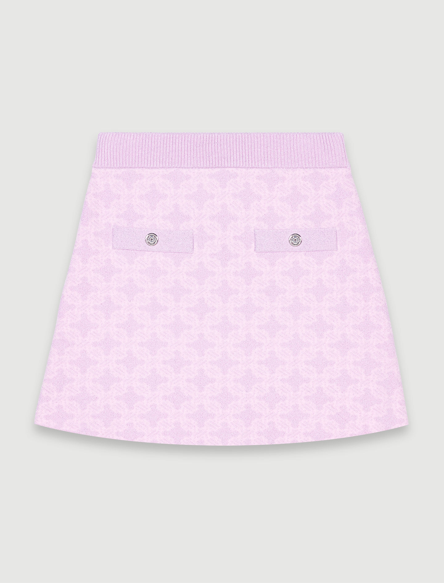 Fustă tricotată jacquard - Roz deschis
