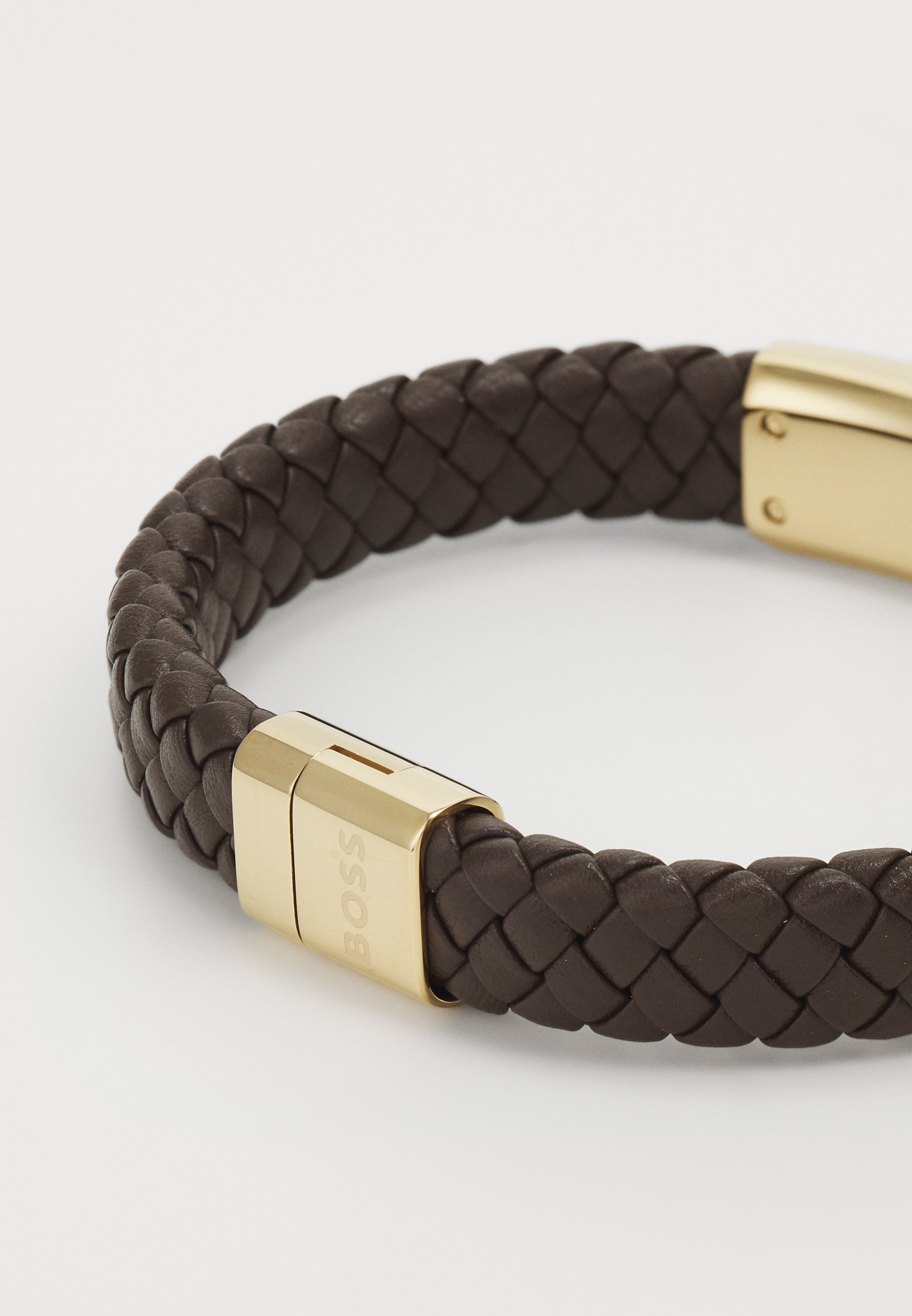 BOSS LANDER - Armband - bruin/goudkleurig