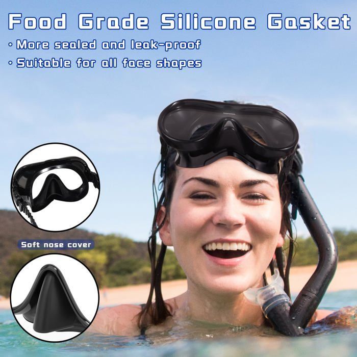 Schwimmbrille für Erwachsene mit Nasenschutz, für Männer, Frauen und Jugendliche, zum Tauchen im Pool