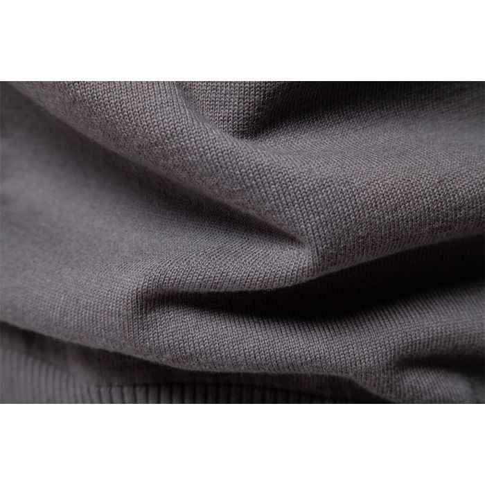 Maglione da uomo slim fit girocollo in cotone elasticizzato - Grigio scuro