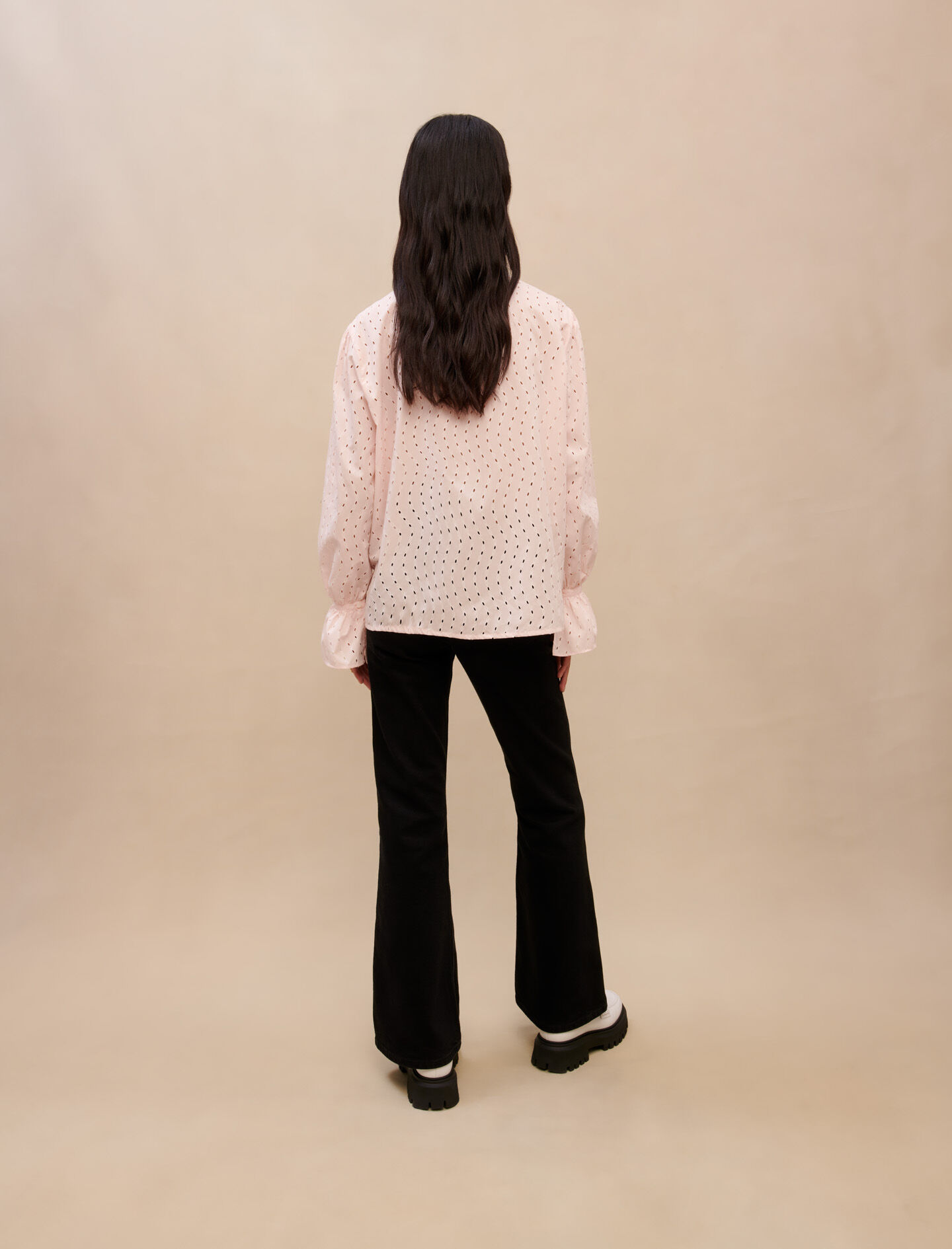 Roze shirt met Engelse borduursels - Roze