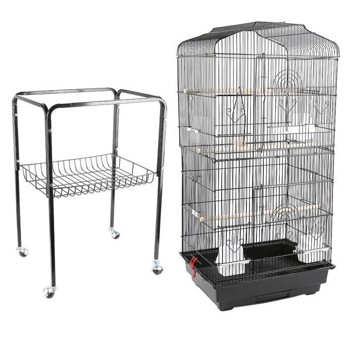Hereubuy Cage en fer de haute qualité pour Oiseaux Volière de Perroquet Canaries Perruche Canaris