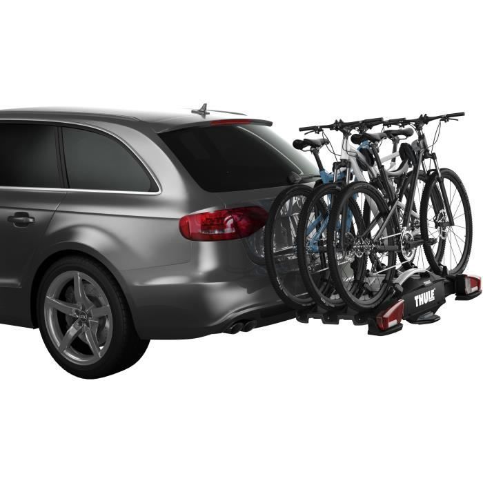 THULE - Porte-vélos pour 3 vélos - VeloCompact - Plateforme sur boule d'attelage - 13 broches - Noir