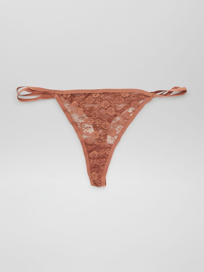 Set van 3 kanten stringtjes - BEIGE