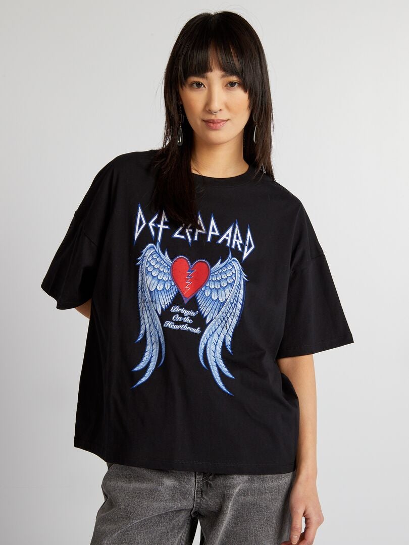 'Def Leppard' T-shirt - zwart