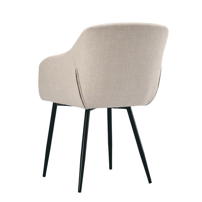 Goeurvant Dining Chairs with Wide Seat and Armrests, Minimalist Comfort - Set of 6 - Beige
