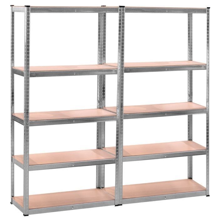 Scaffale da garage in metallo a 5 ripiani (L180 x P40 x H180 cm): robusto, modulare, facile da montare con clip senza viti.