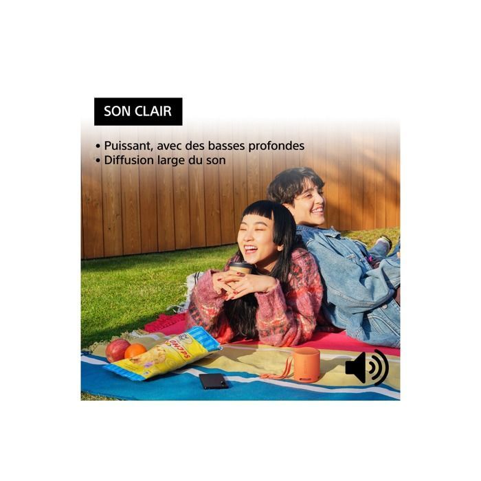 Altavoz Bluetooth portátil - SONY - SRS-XB100 - 16 horas de autonomía - Resistencia al agua IP67 - Sonido potente