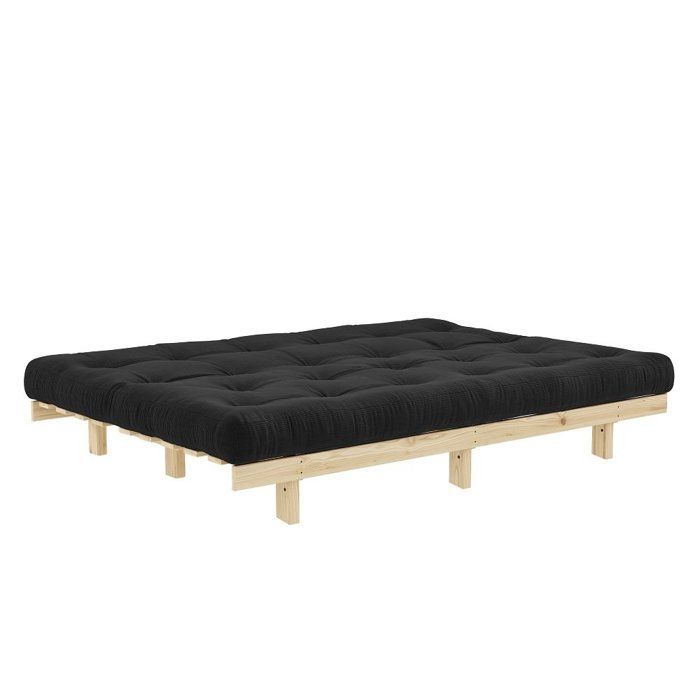 SLANKE slaapbank met futonfunctie in antracietgrijze kleur, slaapoppervlak 130x190 cm.