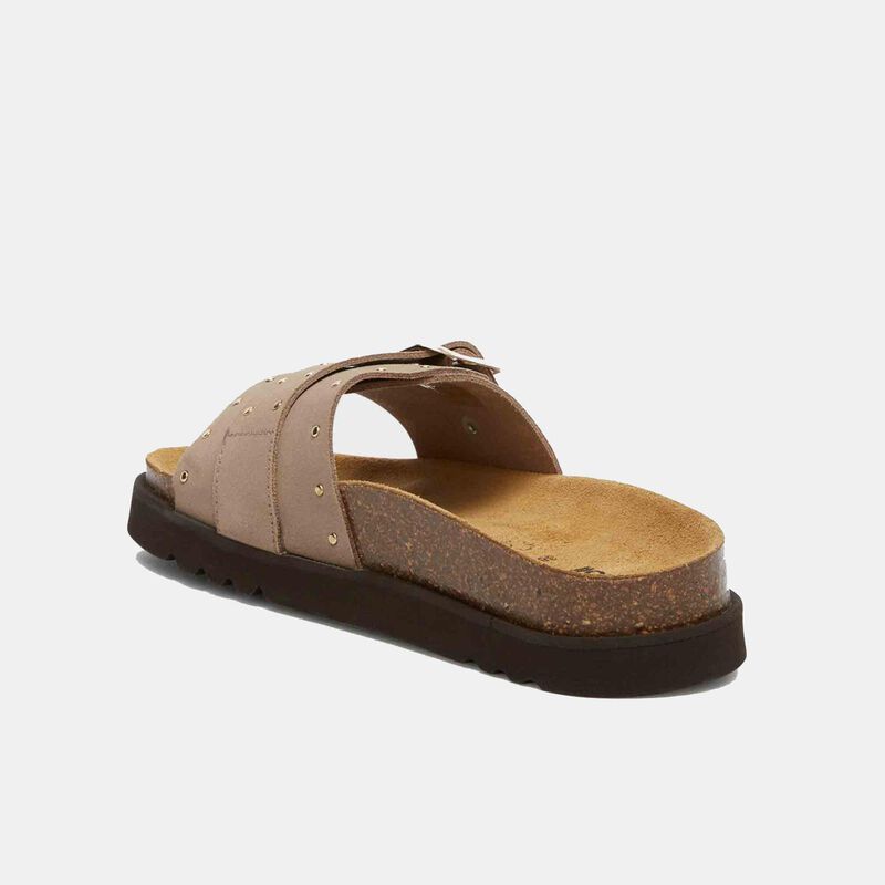 Scholl damsandaler i mocka