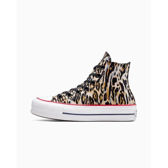 Baskets Converse Chuck Taylor All Star Lift Platform Leopard, Marron, Mixte