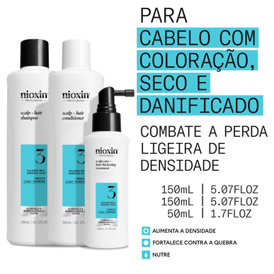 Nioxin Professionals Pack 3 Scalp Coloured Dry Damaged Hair Light Thinning Treatment Set pro barvené vlasy (1 ks)