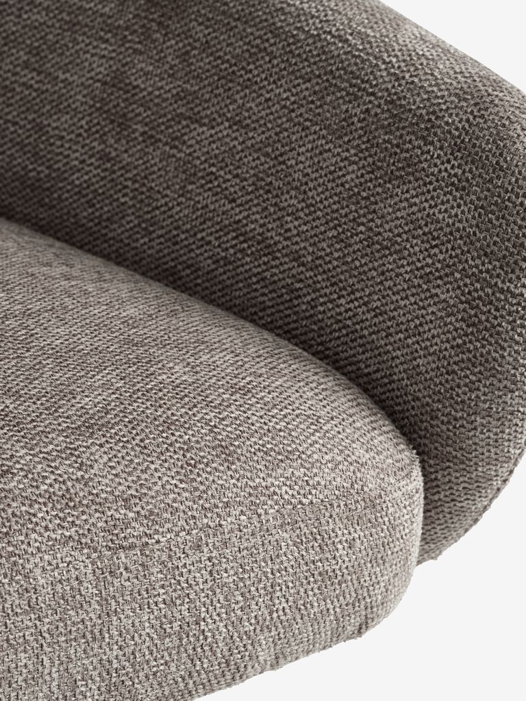 ROSTRUP Otočná jedálenská stolička, piesková/čierna látka