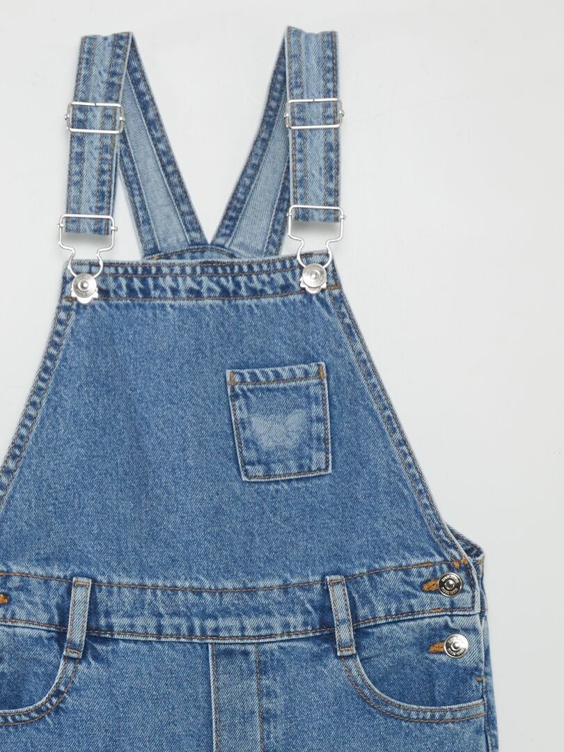 Vaqueros anchos con estampado floral - AZUL
