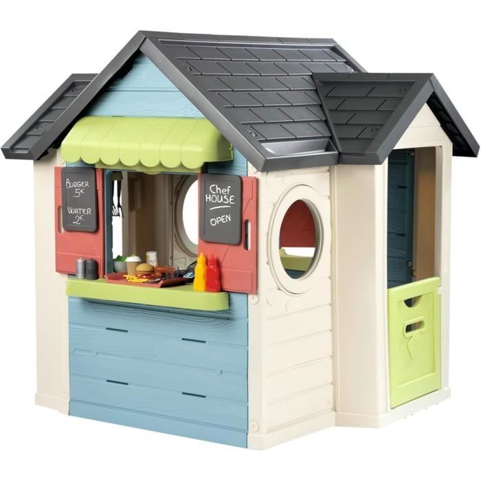 SMOBY Life - Chef House - Speelhuis met keuken- en winkelthema - Talrijke speelmogelijkheden - Gemaakt van gerecycled materiaal - Geschikt voor kinderen vanaf 2 jaar