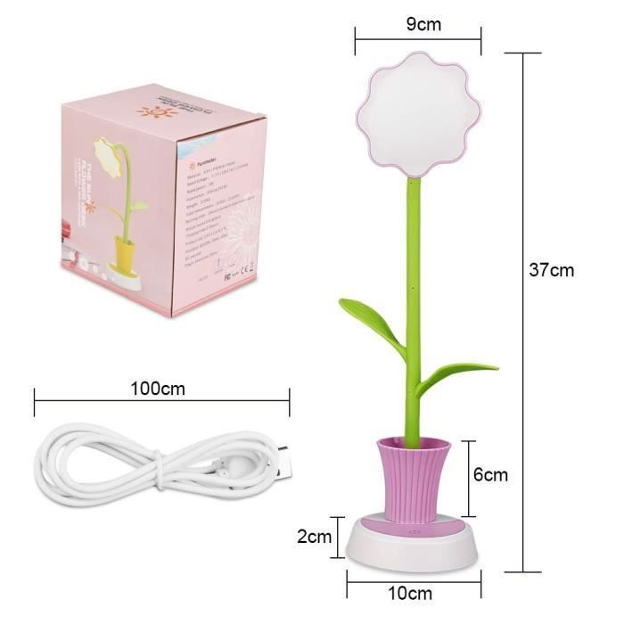 Lámpara de escritorio - ZGEER - Lámpara de mesa recargable por USB - Rosa - LED - 3W - Lámpara de lectura