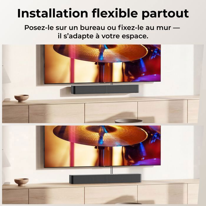 ULTIMEA Poseidon R3T Barre de son avec Caisson de basses sans fil pour TV ou PC, avec BassMX et HDMI ARC, Bluetooth 6.0, 240W