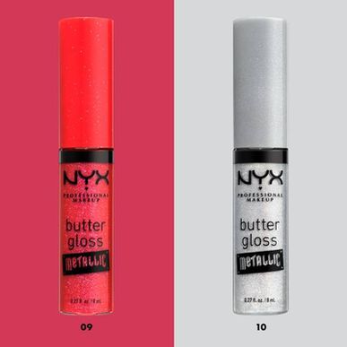 Brillo labial metálico Buttergloss de Nyx Professional Makeup, 1 unidad, 09 Rojo Sangre, 8 ml