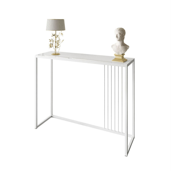 Konsola PRIME GLASS 100 cm białe szkło