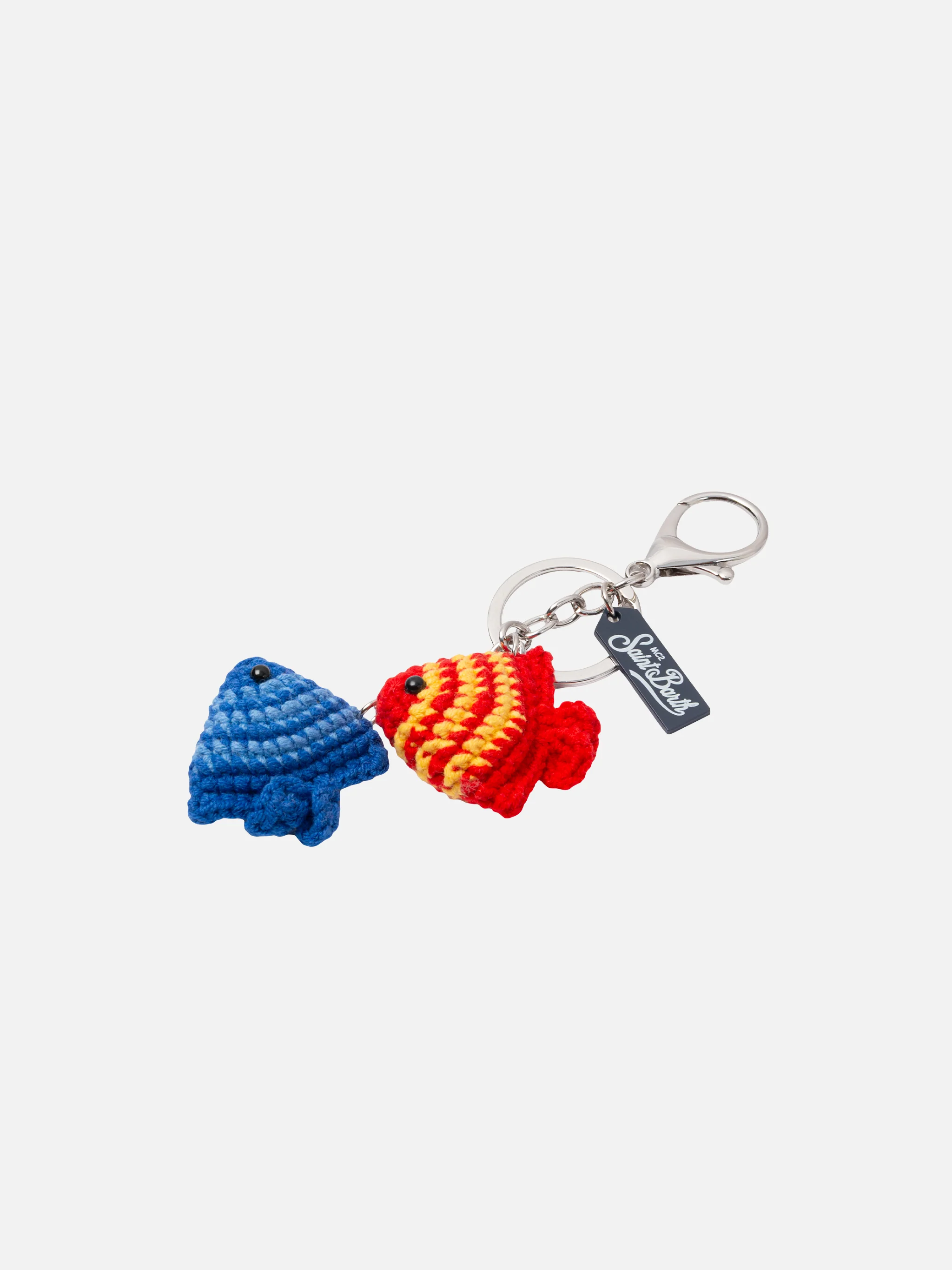 Portachiavi Keyring con charm pesci tropicali all'uncinetto