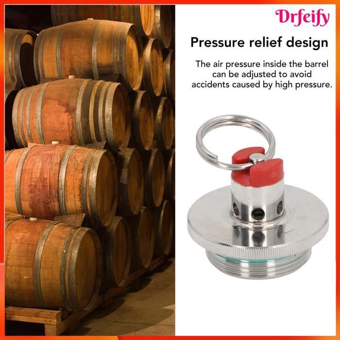 Tapón para barril Akozon Mini, tapa para barril de cerveza con alivio de presión, válvula de acero inoxidable para barril de cerveza, juego culinario