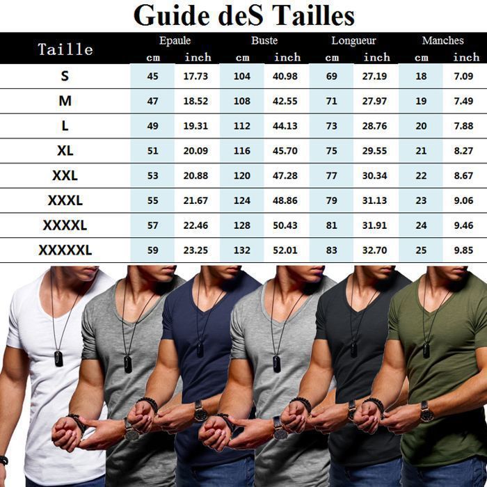 Camiseta de hombre, camiseta informal con cuello en V, color liso, tallas grandes - Verde
