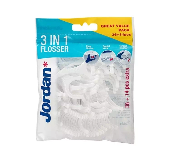 Jordan 3in1 Flosser wykałaczki z nicią i czyścikiem