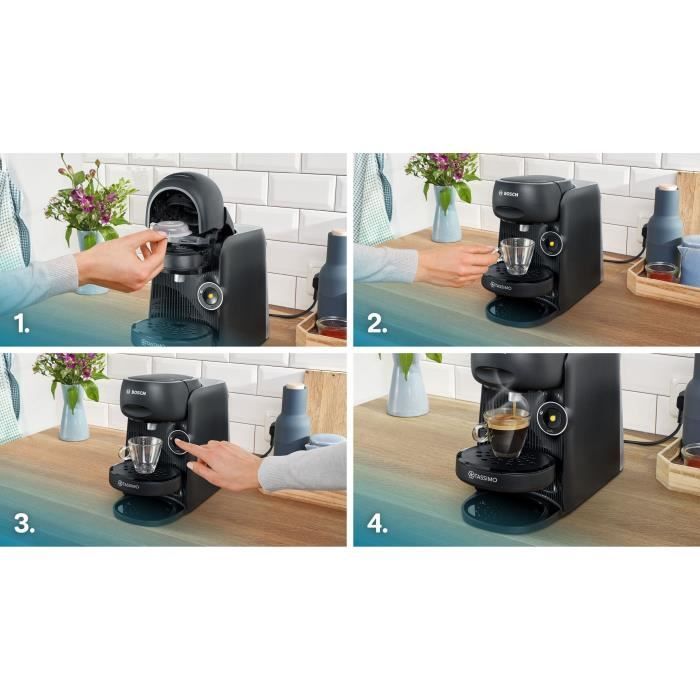Cafetera multifunción - BOSCH - TASSIMO - T16 Finesse negra - 1400 W