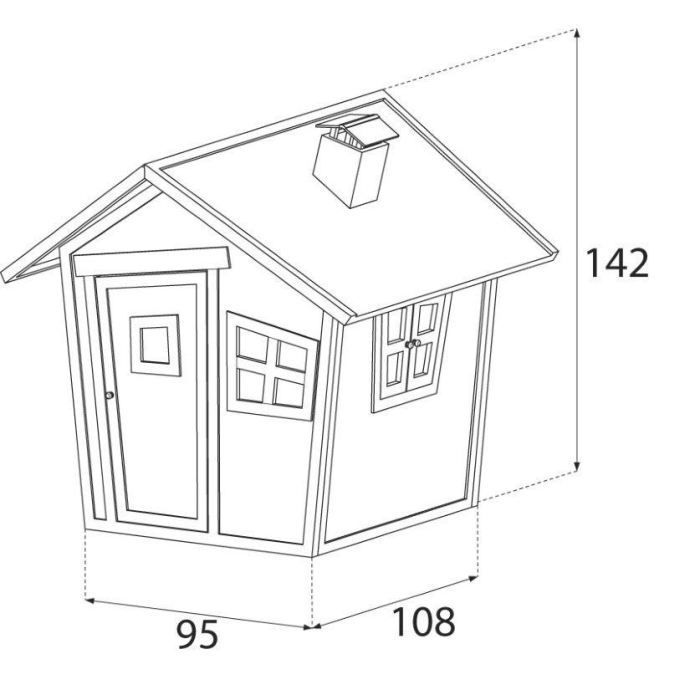 Alice FSC Wooden Playhouse for Children | Outdoor/Garden Playhouse, Brown & Green