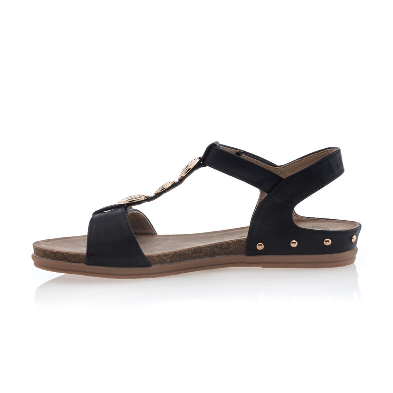 Schwarze Damensandalen / Zehenfreie Schuhe