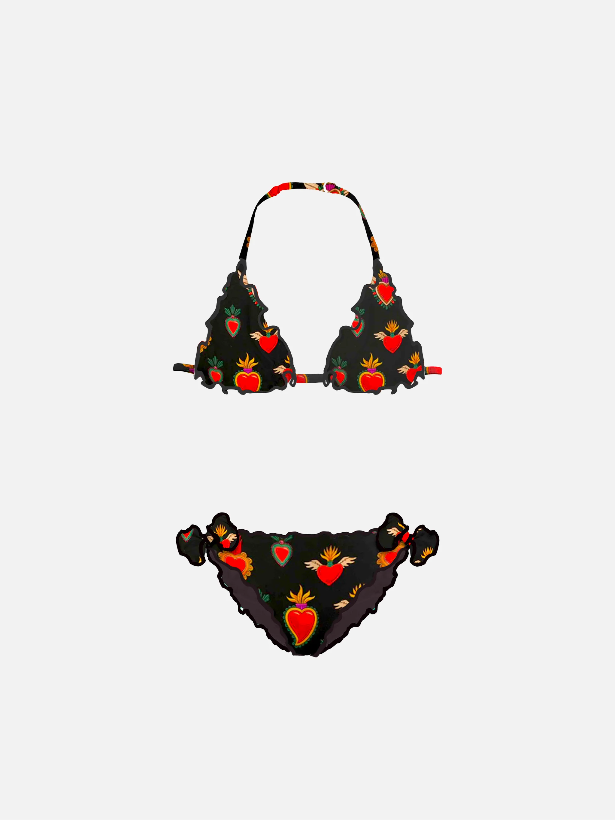 Triangelbikini voor meisjes met print van het Heilige Hart.