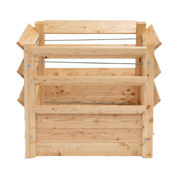 Hevet hagebed i lerktre Premium XL Naturfarget, 91 x 66 x 73 cm