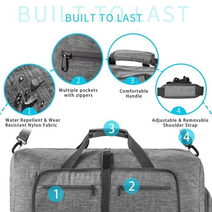 Bolsa de viaje plegable - FREOSEN - 115L - Impermeable - Compartimento para zapatos