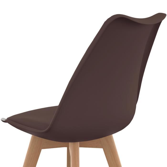 IDMARKET Set van 6 SARA Scandinavische eetkamerstoelen in taupe, beige en wit