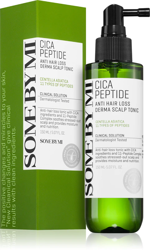 Some By Mi Cica Peptide Derma Scalp Tonic: tônico hidratante e nutritivo contra a queda de cabelo.
