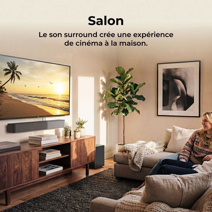 ULTIMEA Poseidon R3T Barre de son avec Caisson de basses sans fil pour TV ou PC, avec BassMX et HDMI ARC, Bluetooth 6.0, 240W