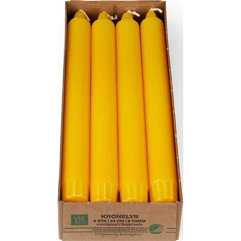 Vie Eco Crown light 8-pack 24 cm eco geel