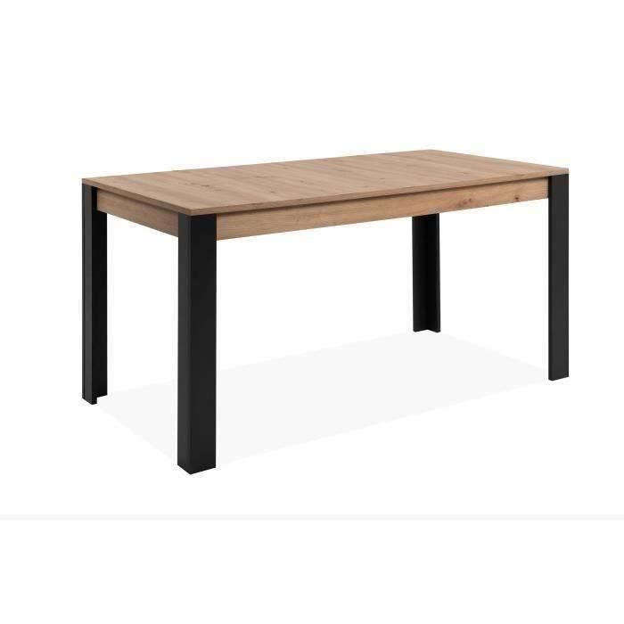 Uitschuifbare eettafel - 150-200 x 75 x 80 cm - zwart eikenhout - TOLOSA