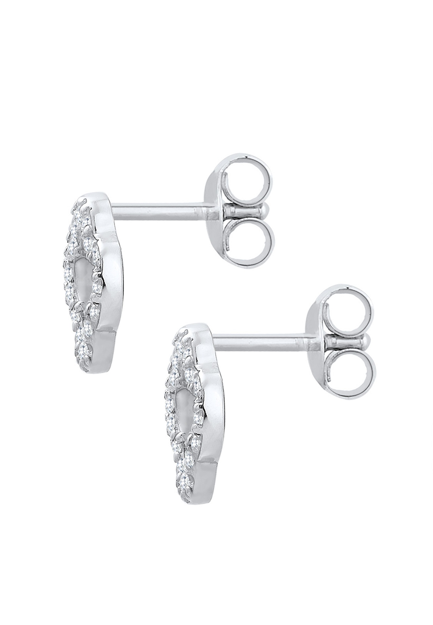 Elli Femmes Clous d'oreilles trèfle porte-bonheur avec zircon en argent sterling 925