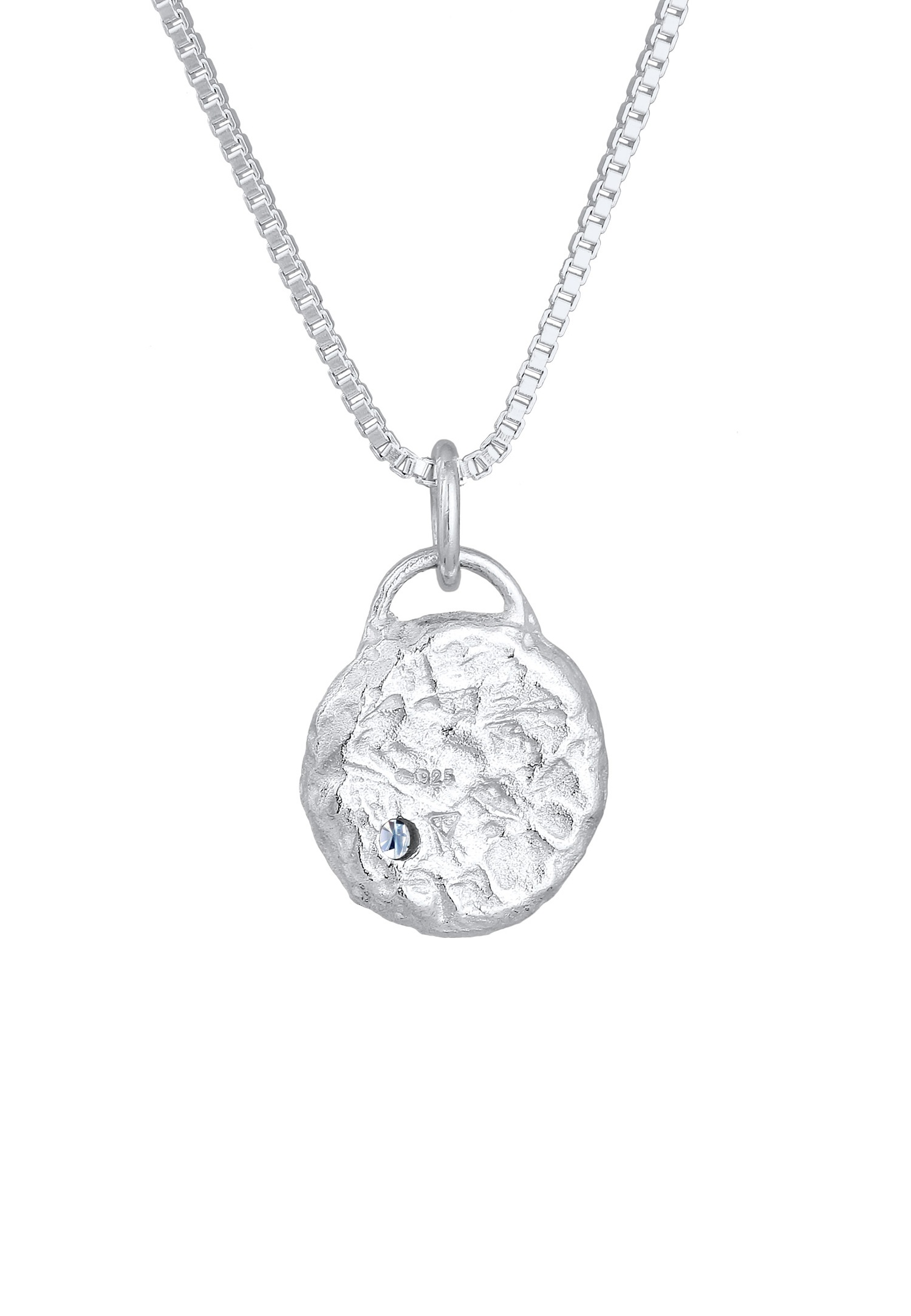 Elli DIAMONDS Femmes Pendentif Plaque vintage avec diamant (0.03 ct) en argent sterling 925