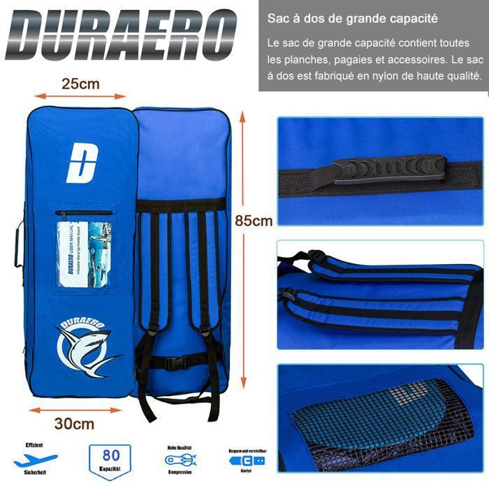 Inflatable Stand Up Paddleboard - SUP Board - 330 x 76 x 15 cm - up to 150 kg - blue