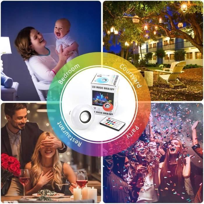 Bombilla LED AUDBURN E27 - Color RGB regulable - Altavoz Bluetooth integrado