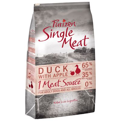 Purizon Hrană pentru câini adulți Single Meat – Rață cu flori de măr și lavandă