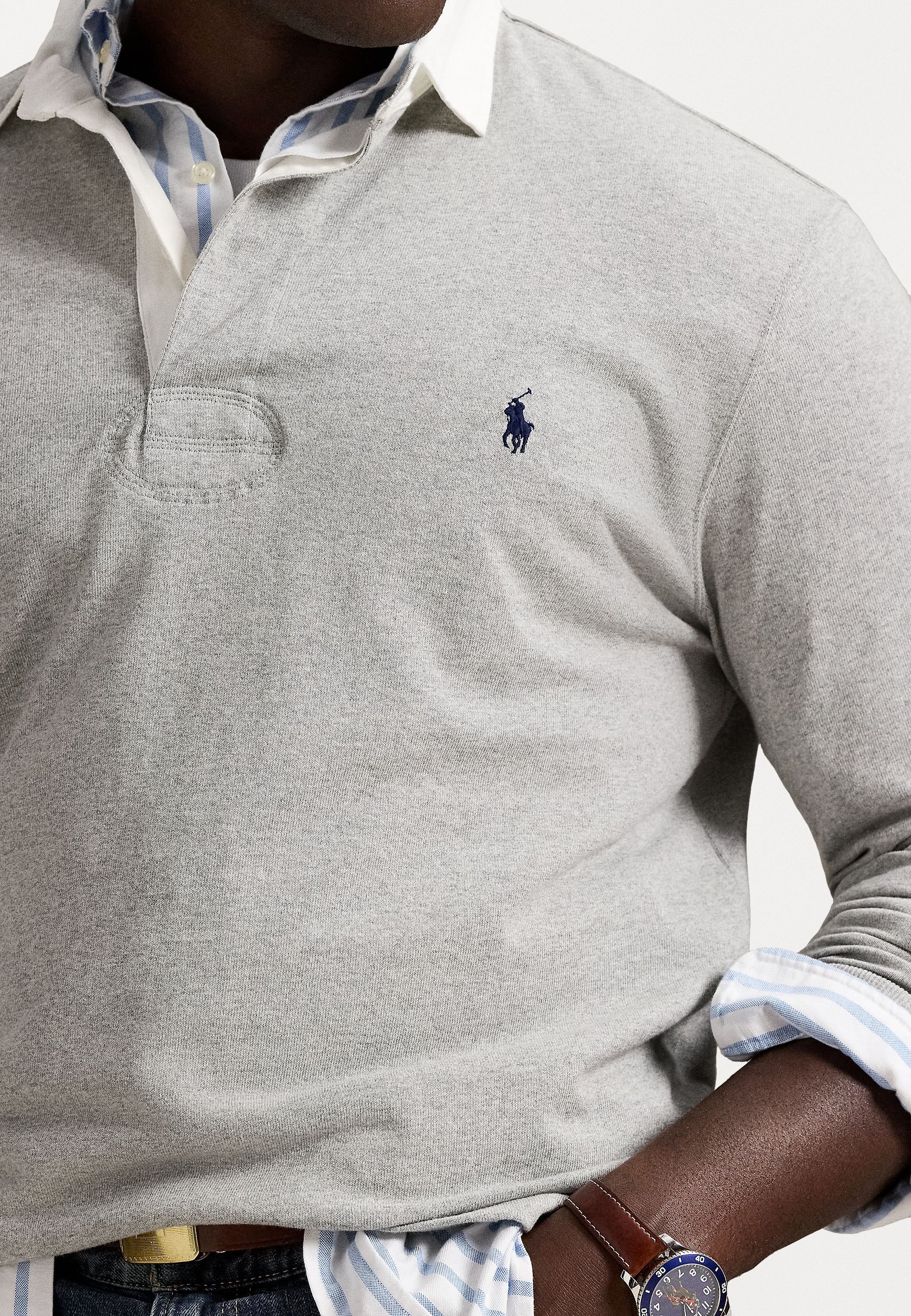 Polo Ralph Lauren Big & Tall HET ICONISCHE RUGBYSHIRT - Polo shirt - andover heather