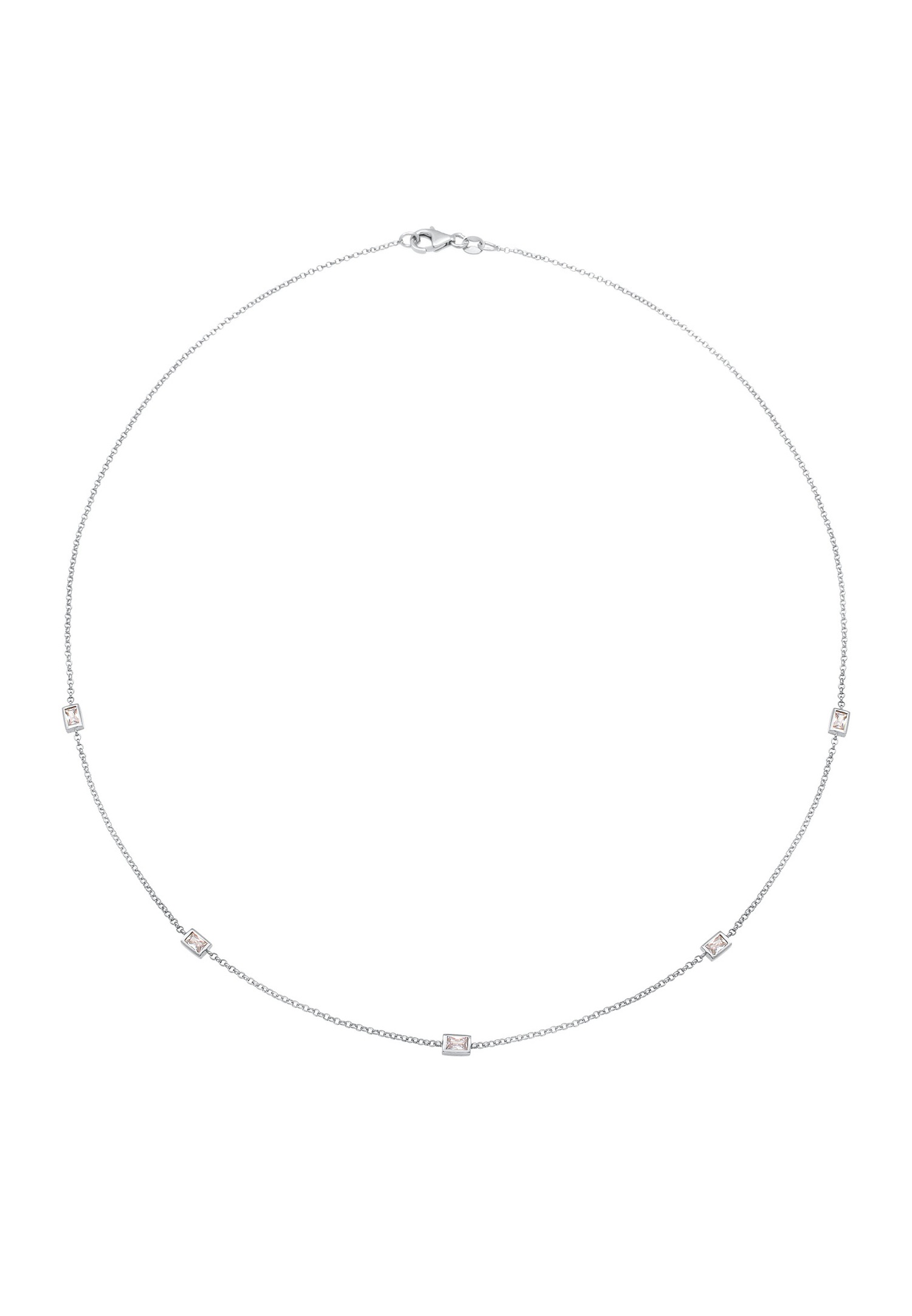 Elli Filigranes Simplement Élégantes avec Cristaux de Zircone Collier Femme - (925/1000) Argent